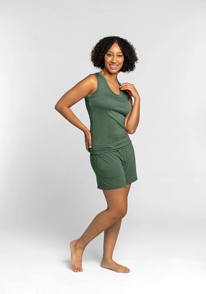 Phoebe Lounge Tank - Duck Green