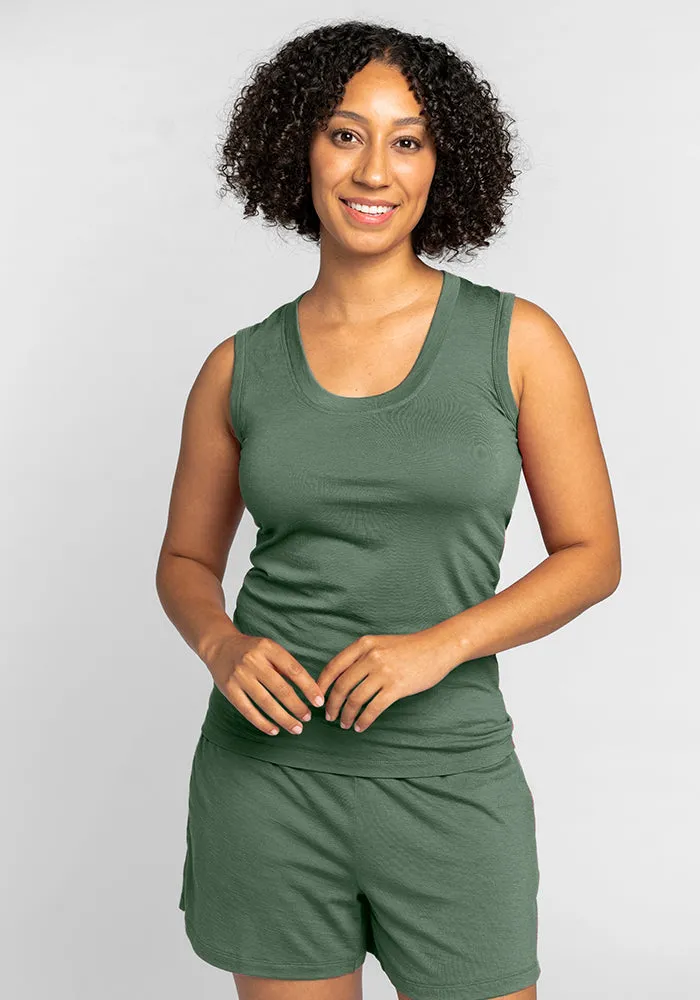 Phoebe Lounge Tank - Duck Green