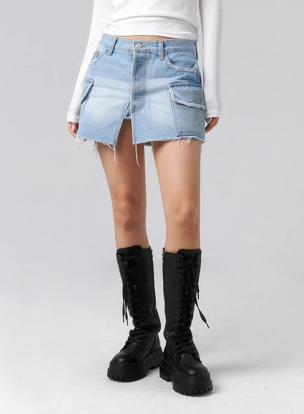 Pocket Denim Mini Skirt CL320