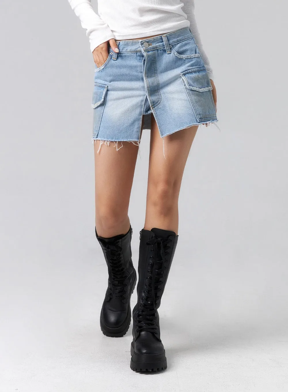 Pocket Denim Mini Skirt CL320