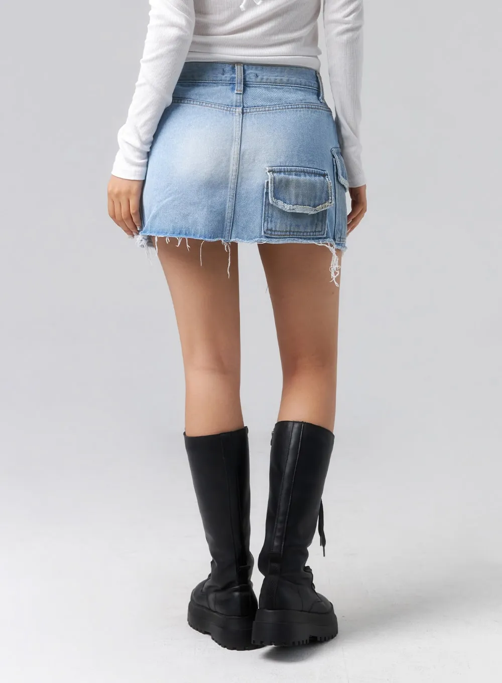 Pocket Denim Mini Skirt CL320