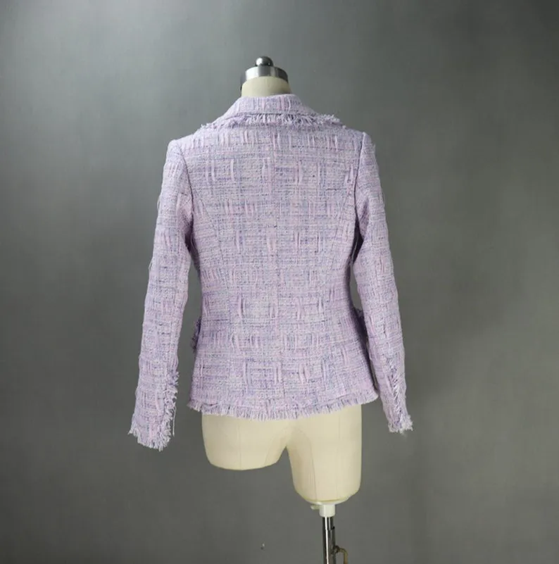 Purple Designer Inspired Tassel Jacket For Women