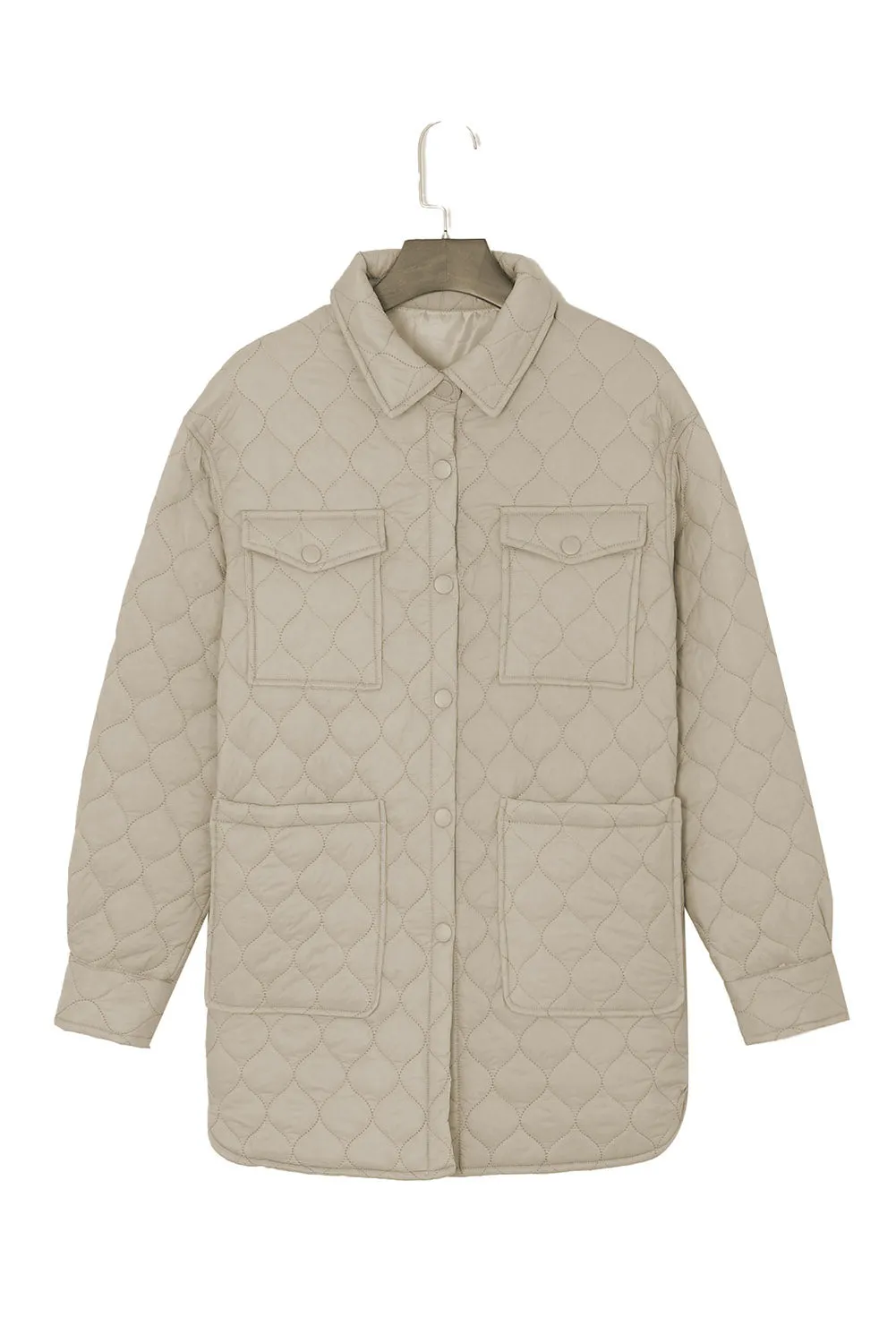 Quilted Buttoned Puffer Coat w/Pockets