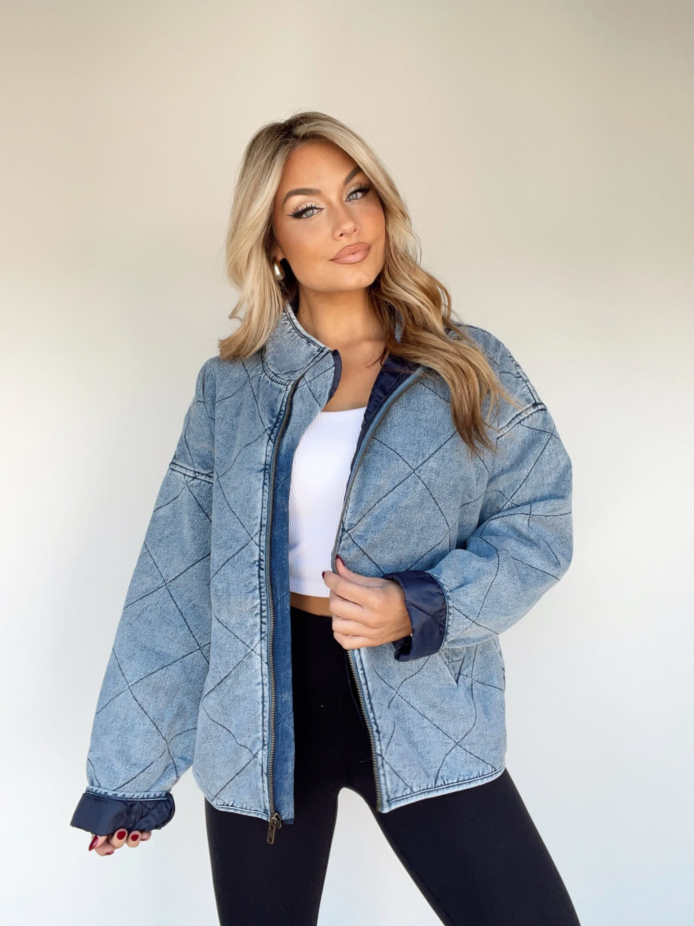 Quilted Denim Jacket