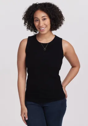 Raegan Ribbed Tank Top - Black