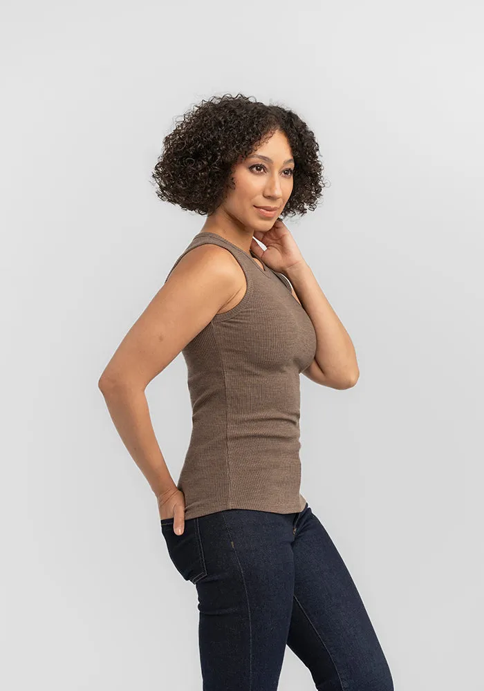 Raegan Ribbed Tank Top - Simply Taupe