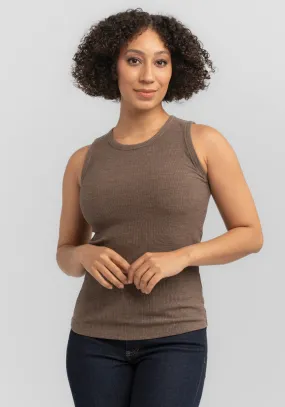 Raegan Ribbed Tank Top - Simply Taupe