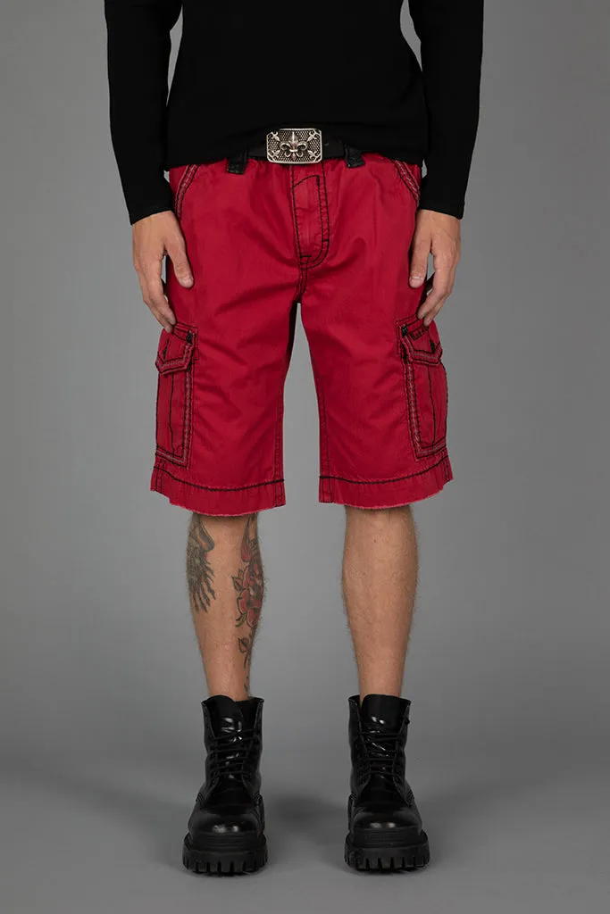 RED CARGO SHORTS