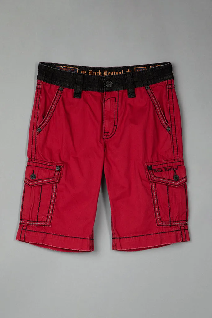 RED CARGO SHORTS