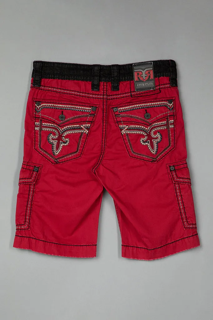 RED CARGO SHORTS