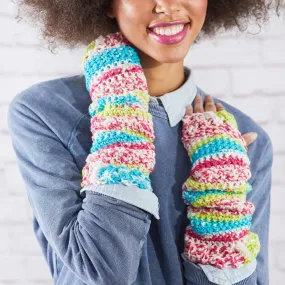 Red Heart Crochet Fair Isle Arm Warmers