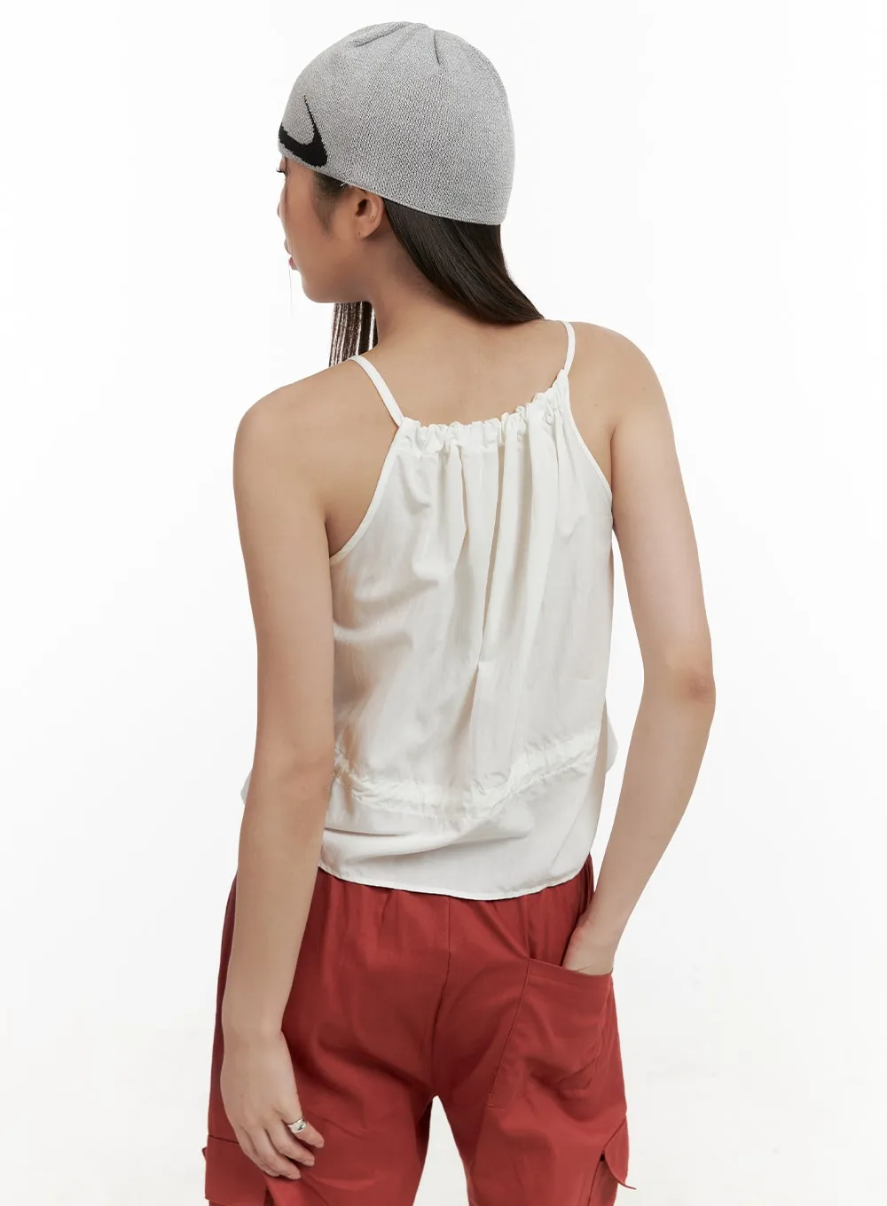 Rib Drawstring Cami Top OA429