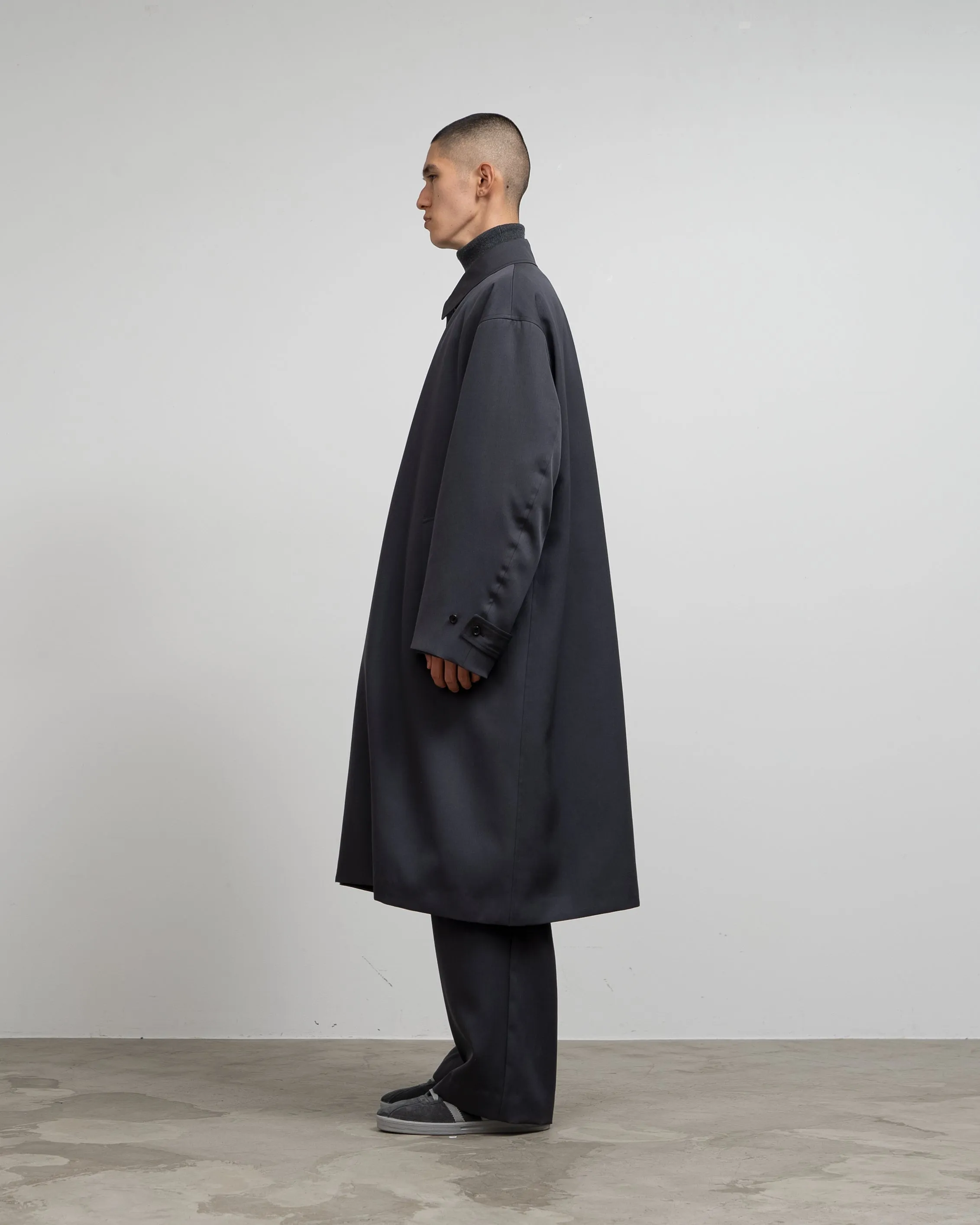 Scale Off Wool Balmacaan Coat