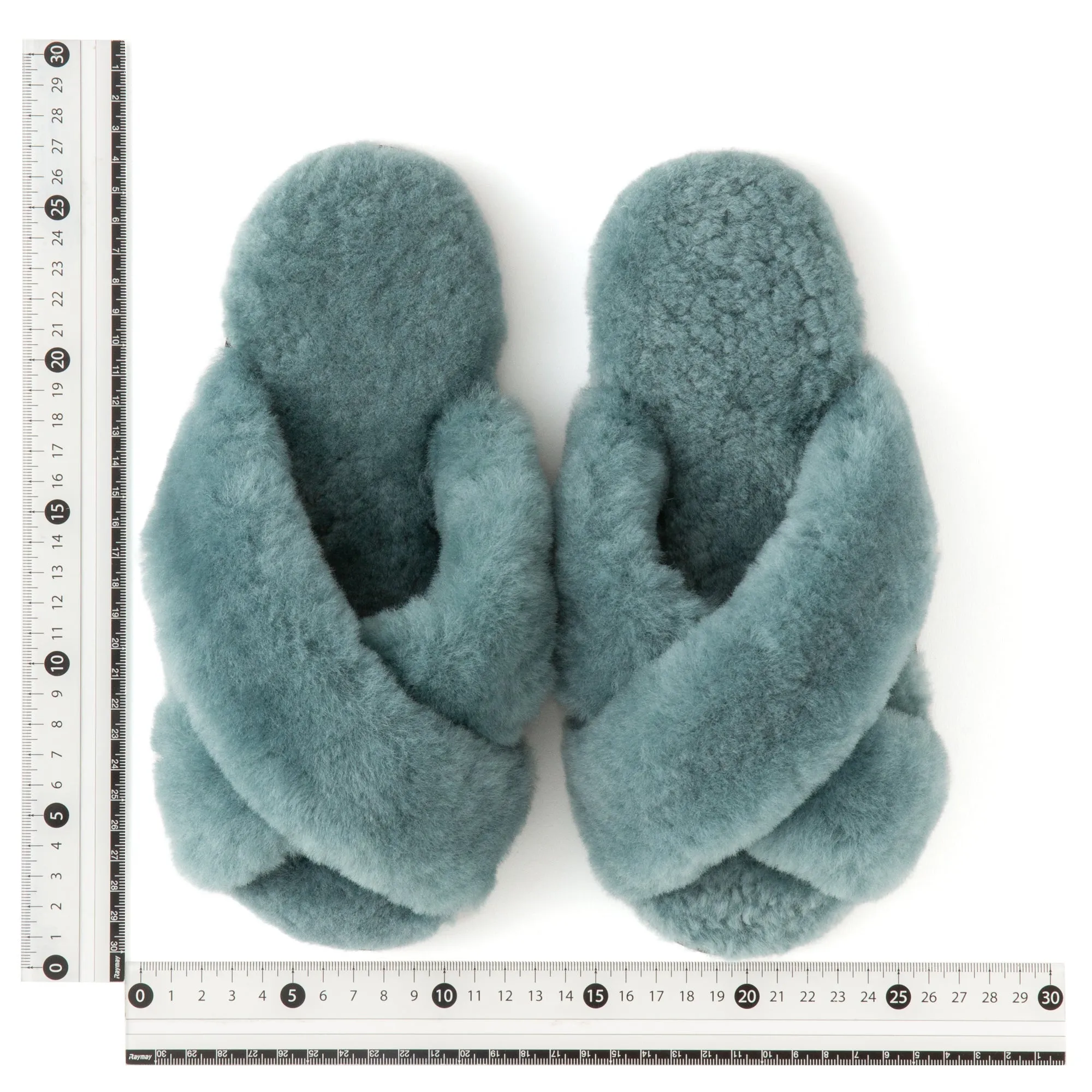 Sheep Fur Cross Room Shoes Green