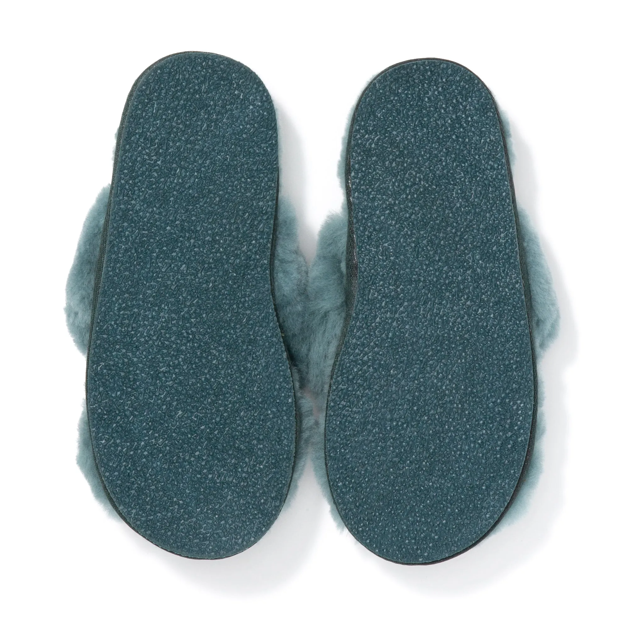 Sheep Fur Cross Room Shoes Green