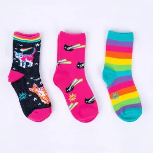 Space Cats Kids Crew Socks - 3 Pack