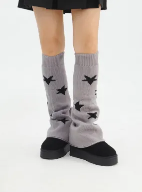 Star Graphic Reversible Leg Warmers IN316