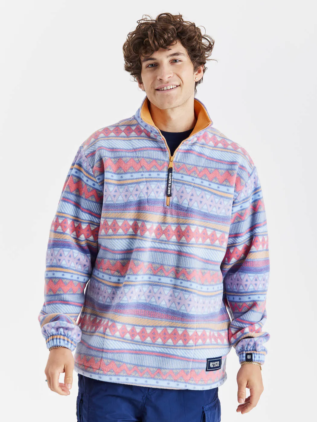 Summi Retro Pattern 1/4 Zip Fleece