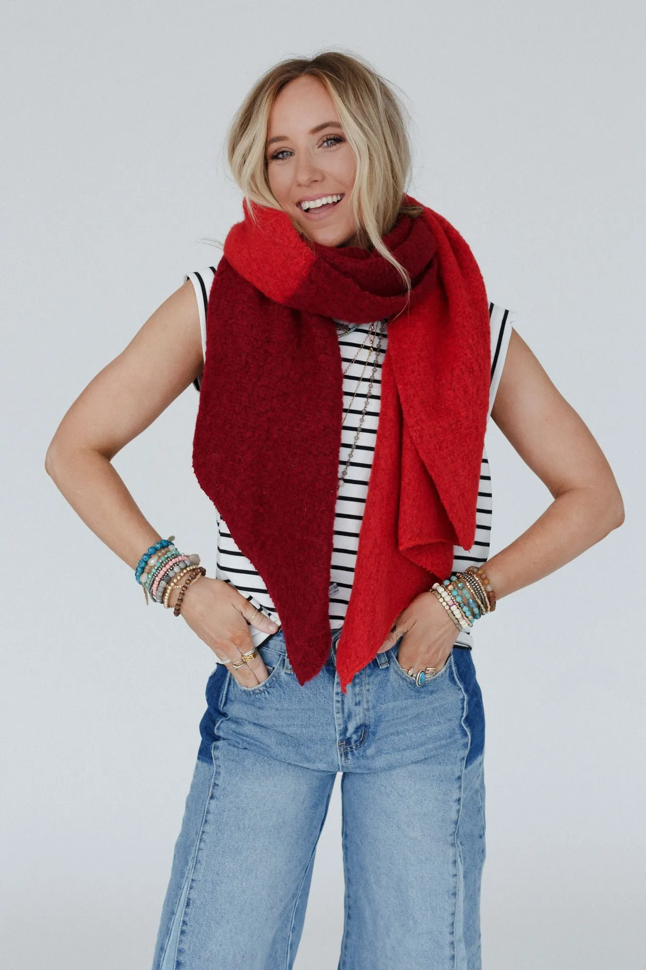 Sunset Shades Cozy Scarf - Red Multi