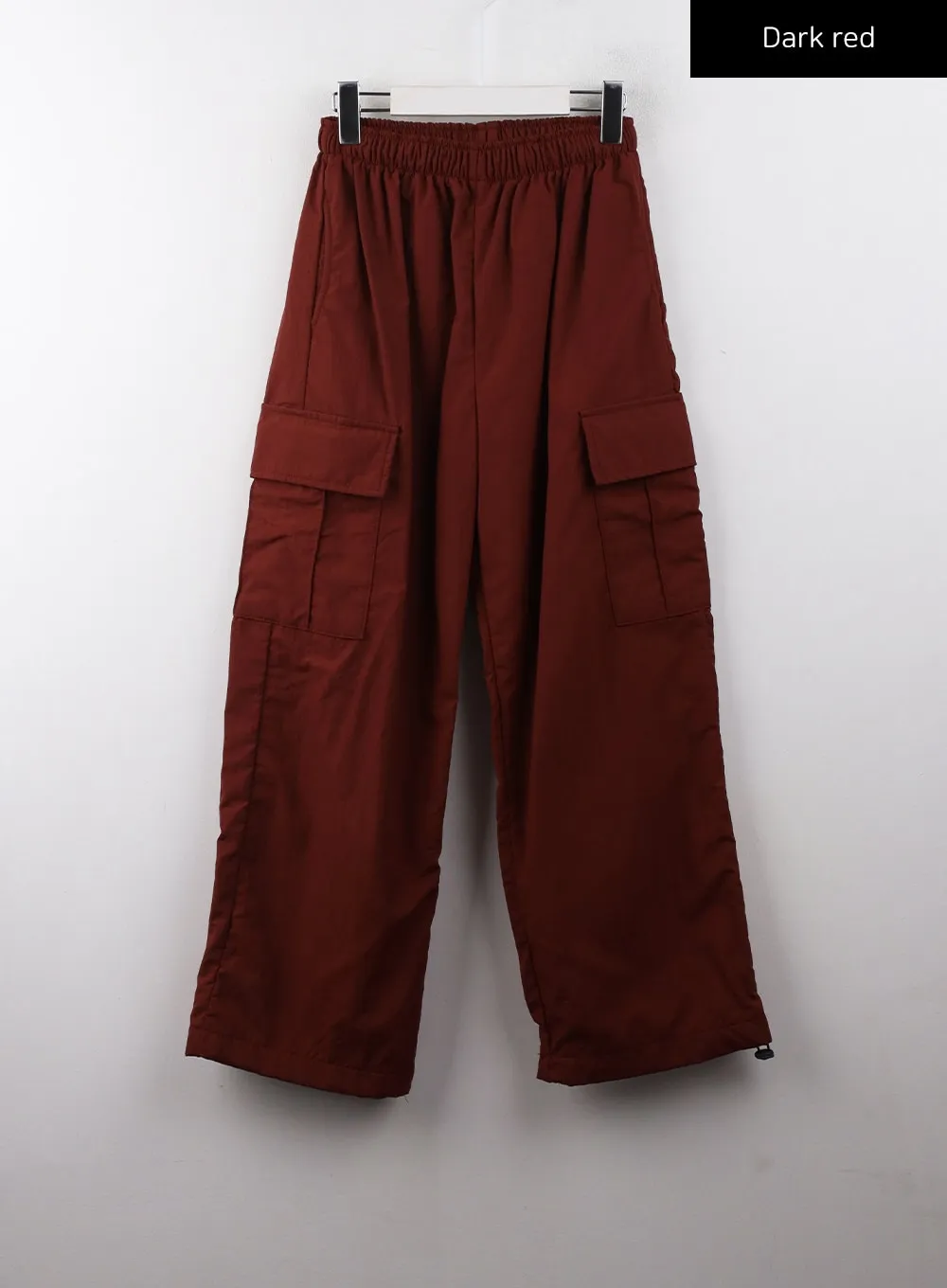 Terry Middle Waist Solid Pocket Cargo Pants (UNISEX) CD329