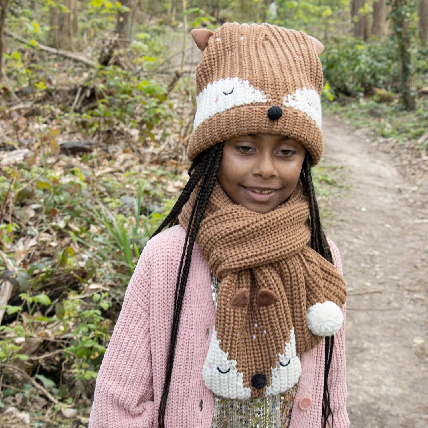 The Doris Deer Knit Scarf - KIDS