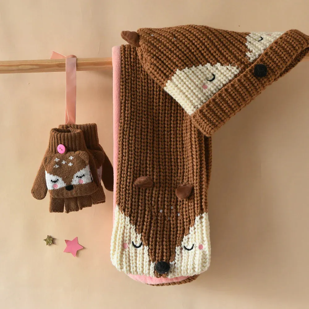 The Doris Deer Knit Scarf - KIDS