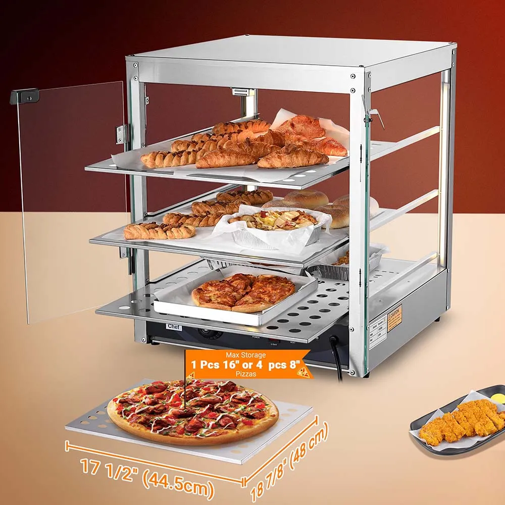 TheLAShop 3 Tier Hot Pastry Display Sandwich Fried Chicken Pie Warmer