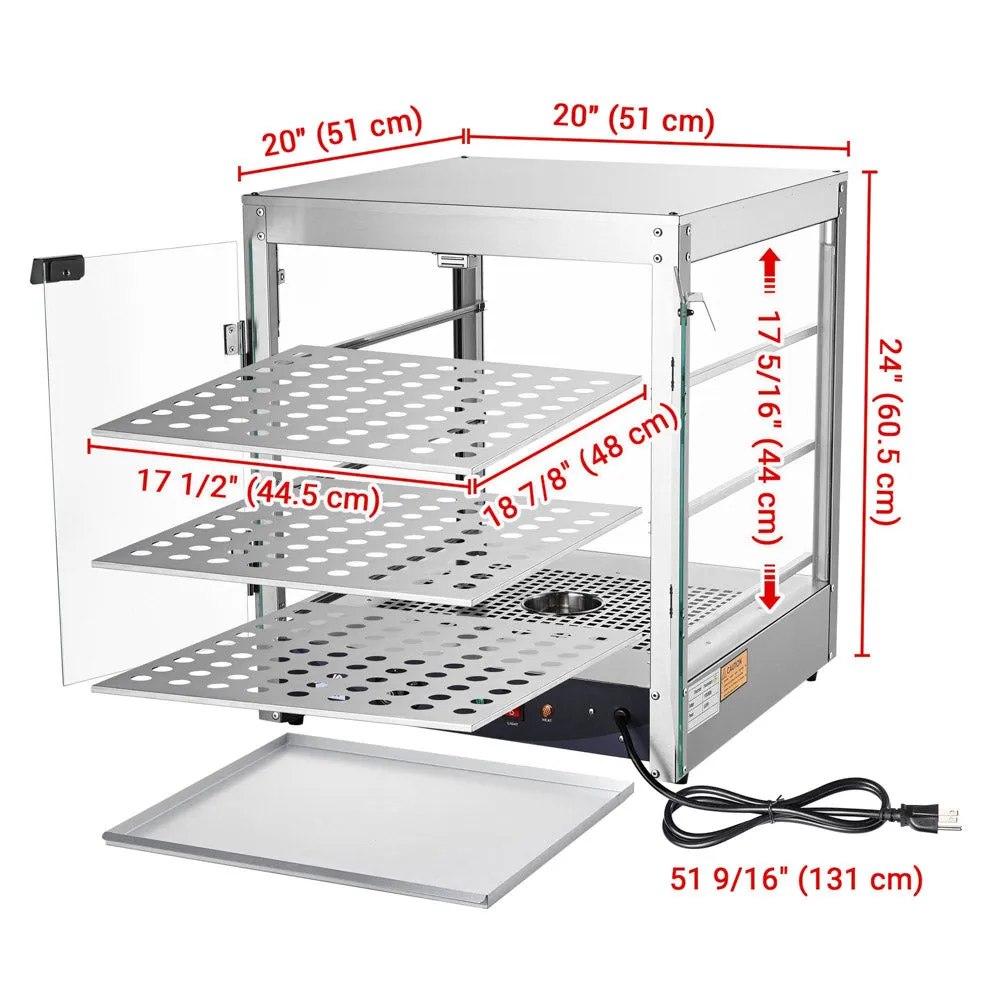 TheLAShop 3 Tier Hot Pastry Display Sandwich Fried Chicken Pie Warmer