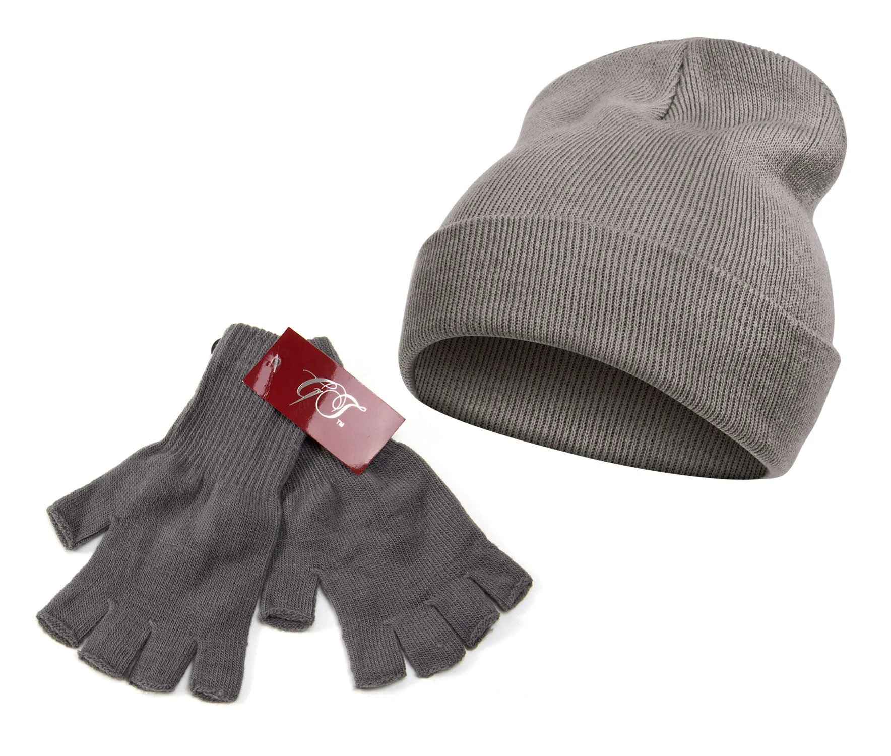 TopHeadwear Long Beanie and Fingerless Glove Combo Set