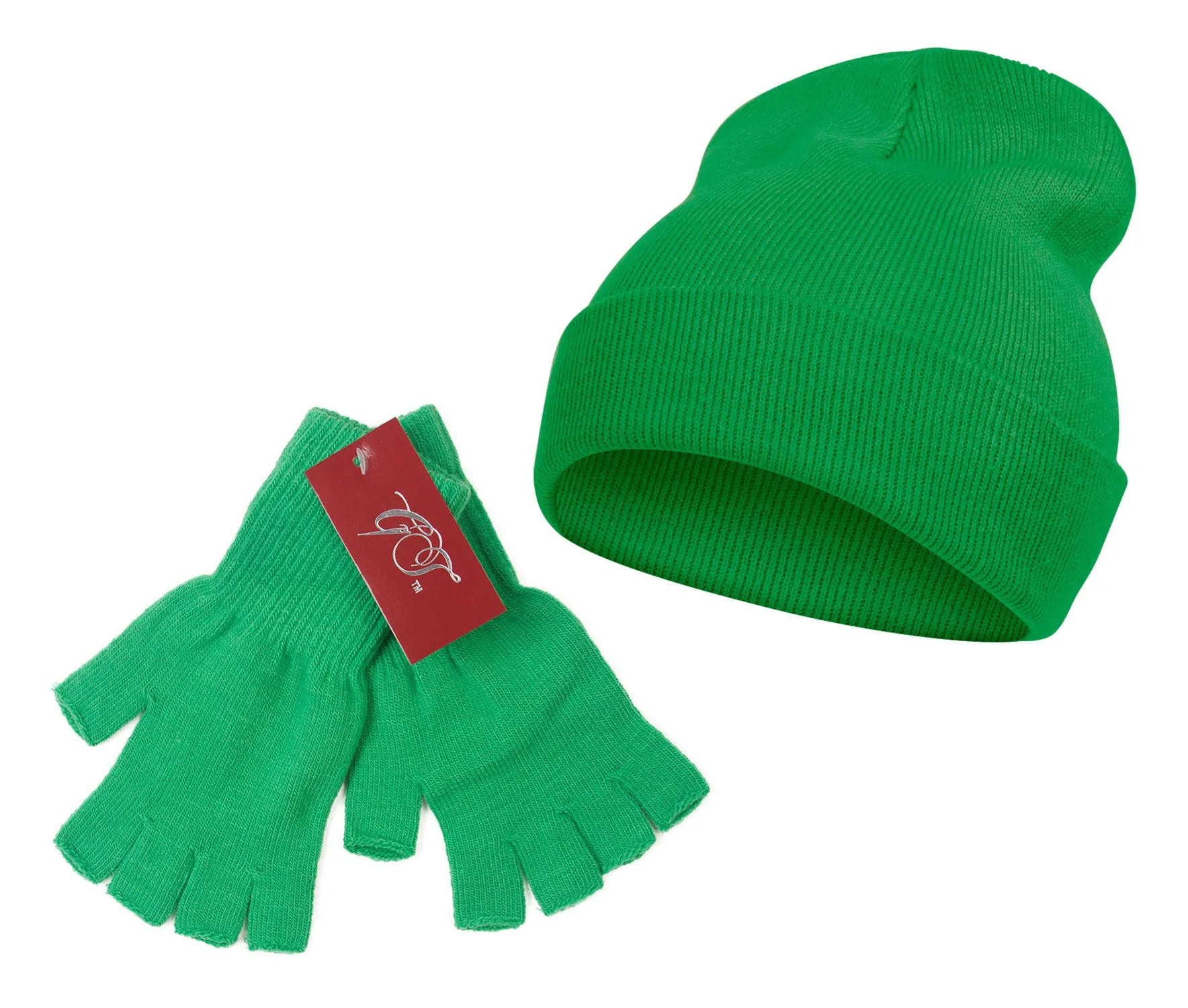 TopHeadwear Long Beanie and Fingerless Glove Combo Set