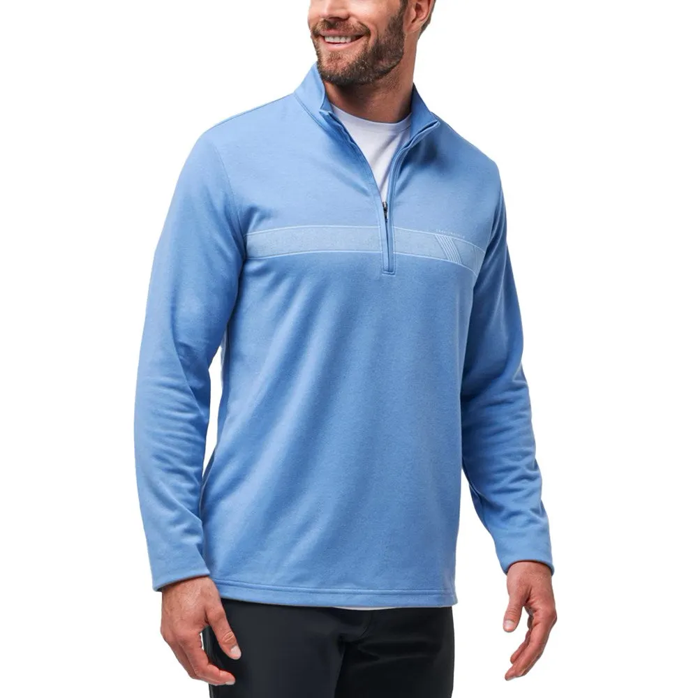 Travis Mathew Upgraded Chest Stripe Golf Quarter Zip - Quiet Harbor