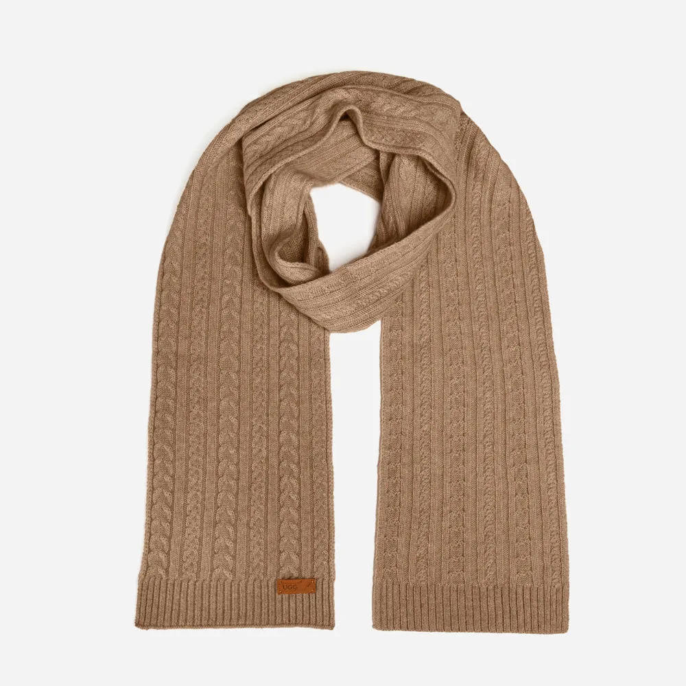 Ugg Cable Knit Pure Cashmere Scarf