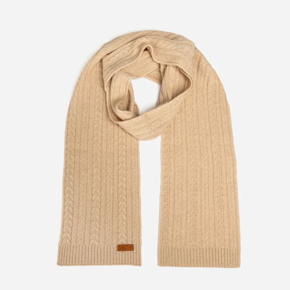 Ugg Cable Knit Pure Cashmere Scarf