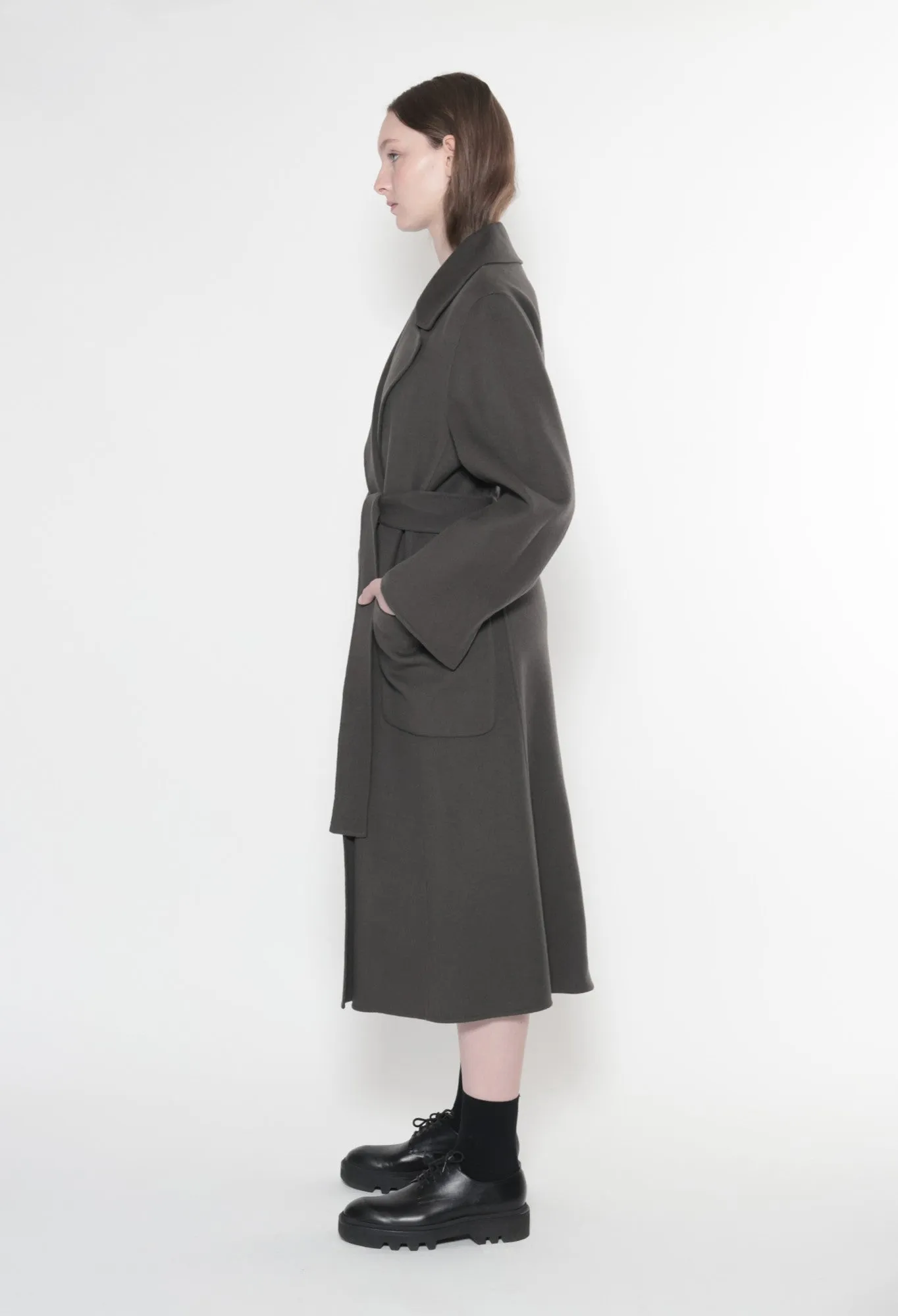 ULLMANN - Double-Face Wool Coat in Cedar Moss