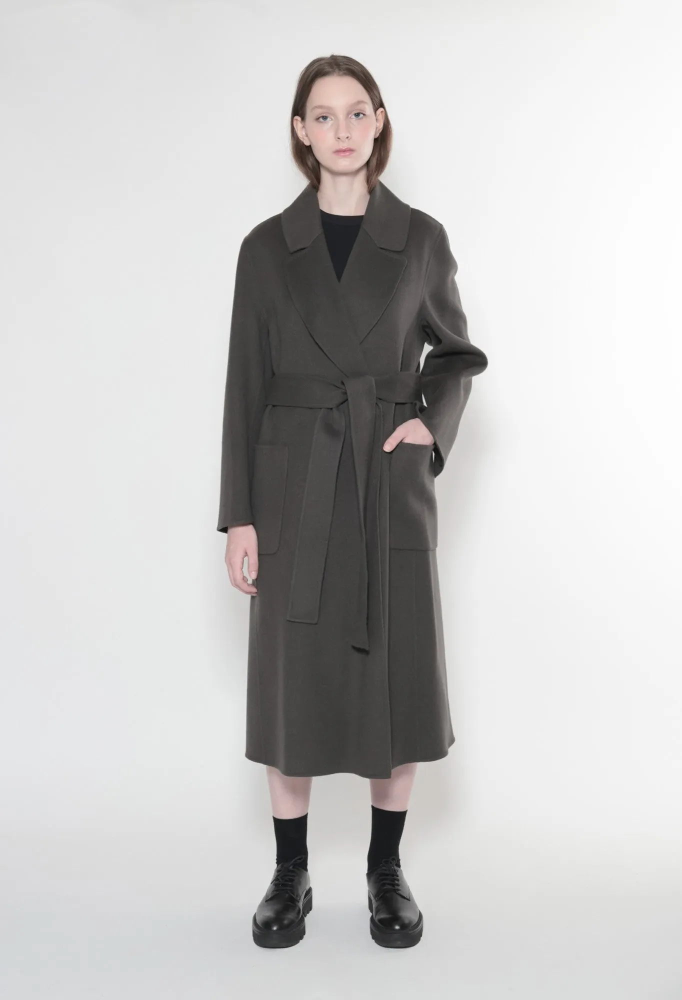 ULLMANN - Double-Face Wool Coat in Cedar Moss