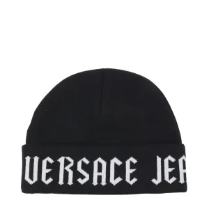 Versace Jeans Couture Micro Logo Medium Black Beanie