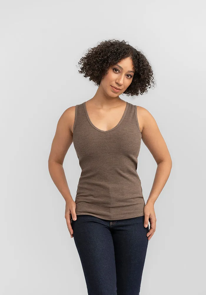 Vivi Ribbed Tank - Simply Taupe