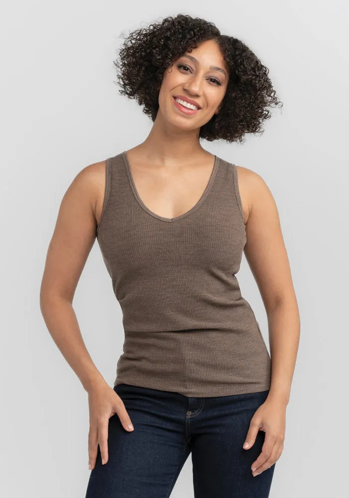 Vivi Ribbed Tank - Simply Taupe