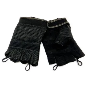 VL451 Mesh Fingerless Gloves with Heavy Duty Gel Suede Palm and Pull Tabs