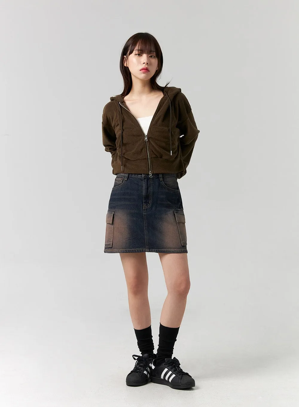 Washed Denim Mini Skirt CG331