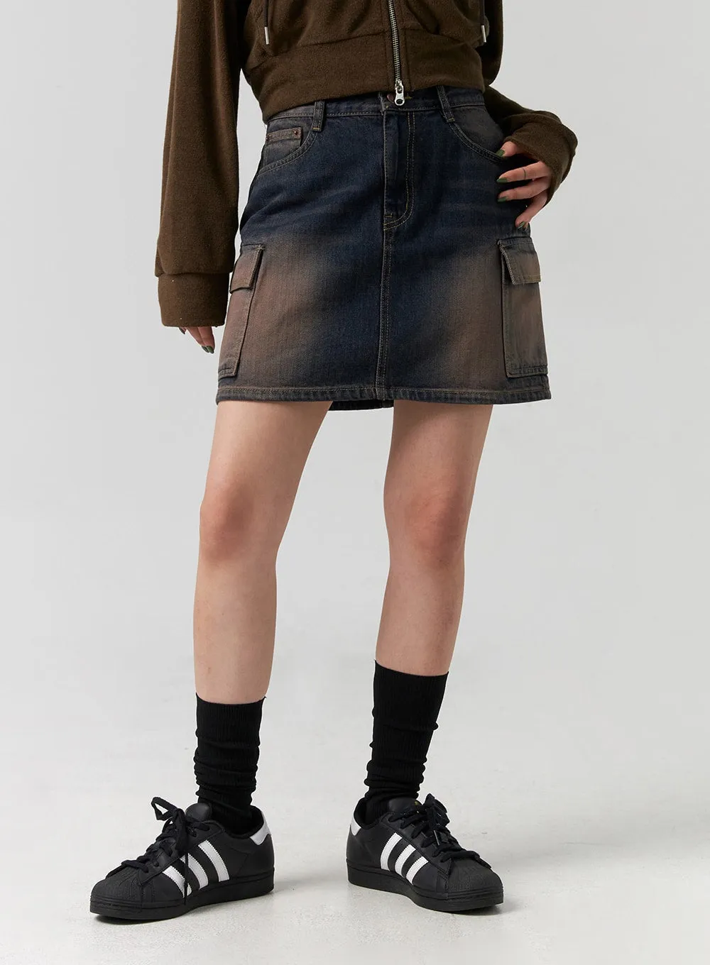 Washed Denim Mini Skirt CG331