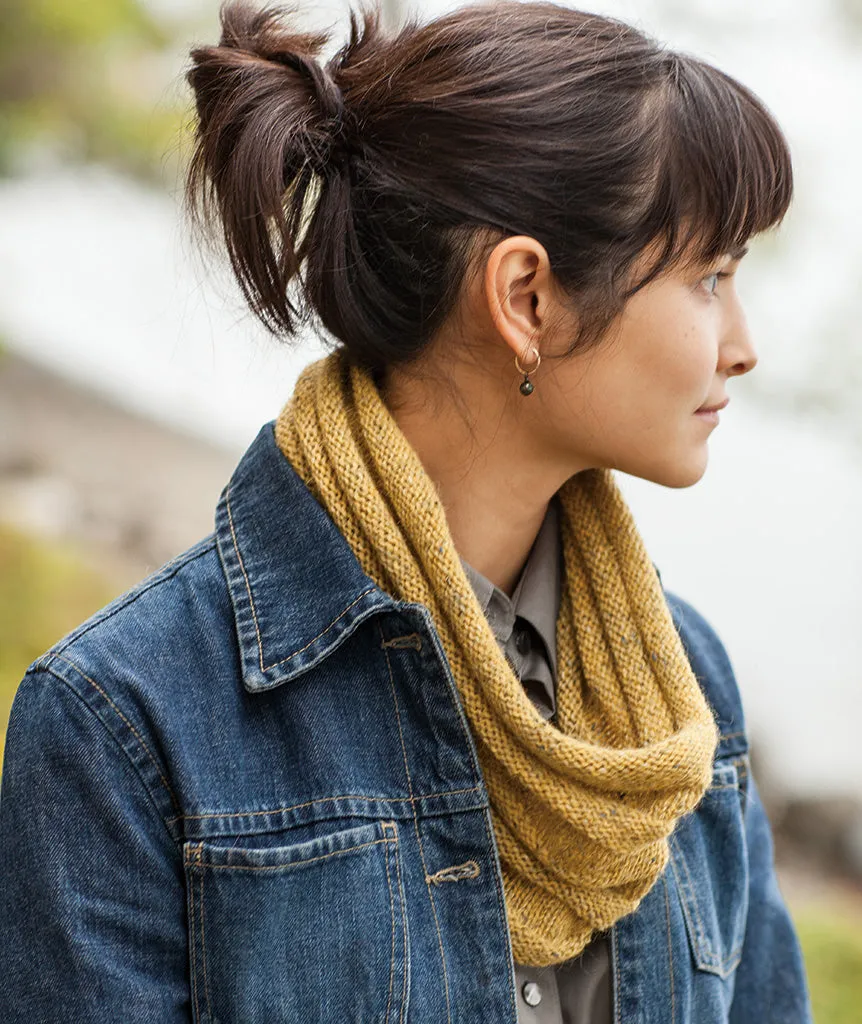 Welted Cowl Using Rowan Felted Tweed