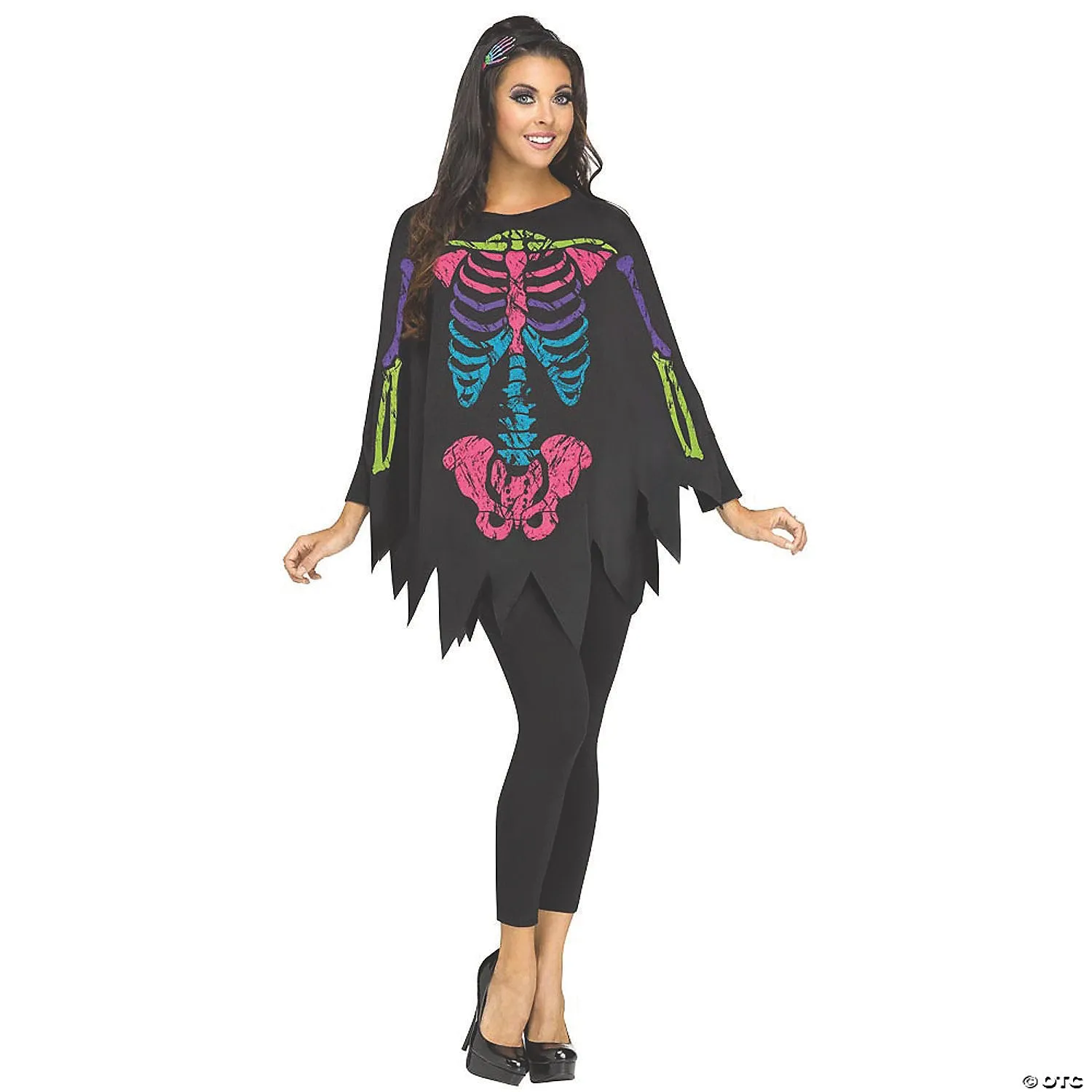 Women's Skeleton Poncho Costume