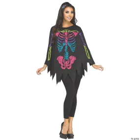 Women's Skeleton Poncho Costume